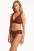 Sea Level Lola Shimmer Mid Bikini Pant